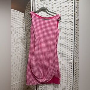 Pink Gingham Sleeveless Dress